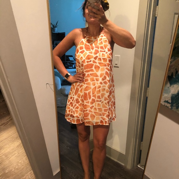 Show me your mumu giraffe print dress - Picture 1 of 3